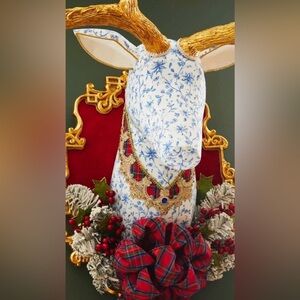 Katherine's Collection Chinoiserie Deer Head with Blue and White Design